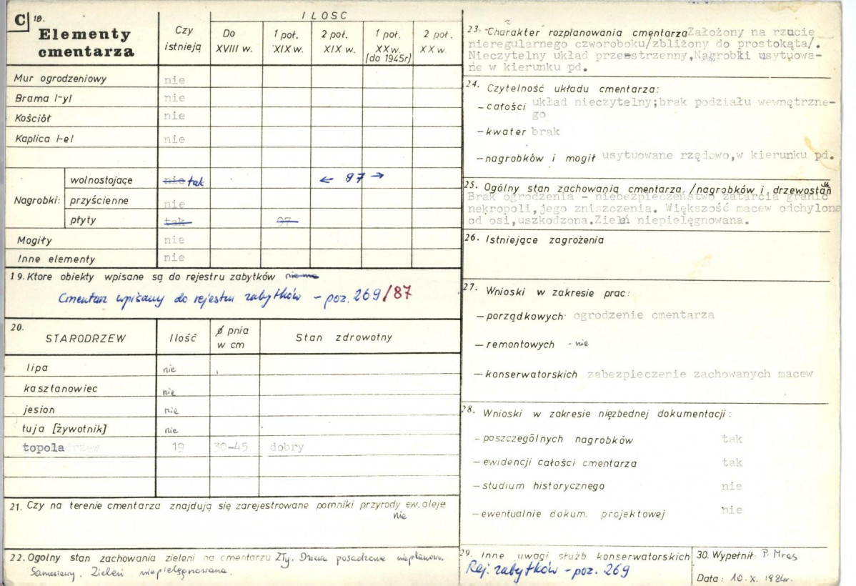 Karta cmentarza, skan nr 2