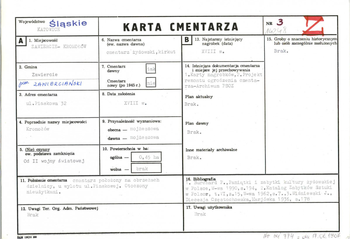 Karta cmentarza, skan nr 1