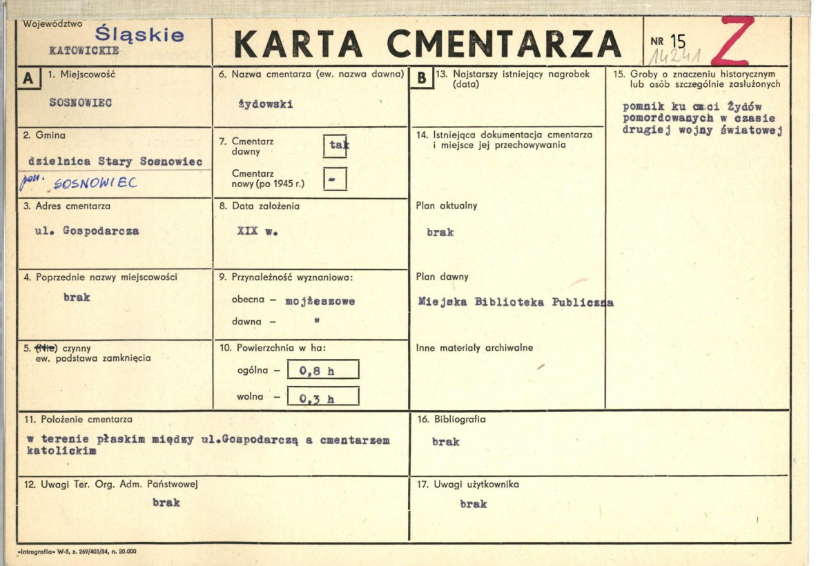 Karta cmentarza, skan nr 1