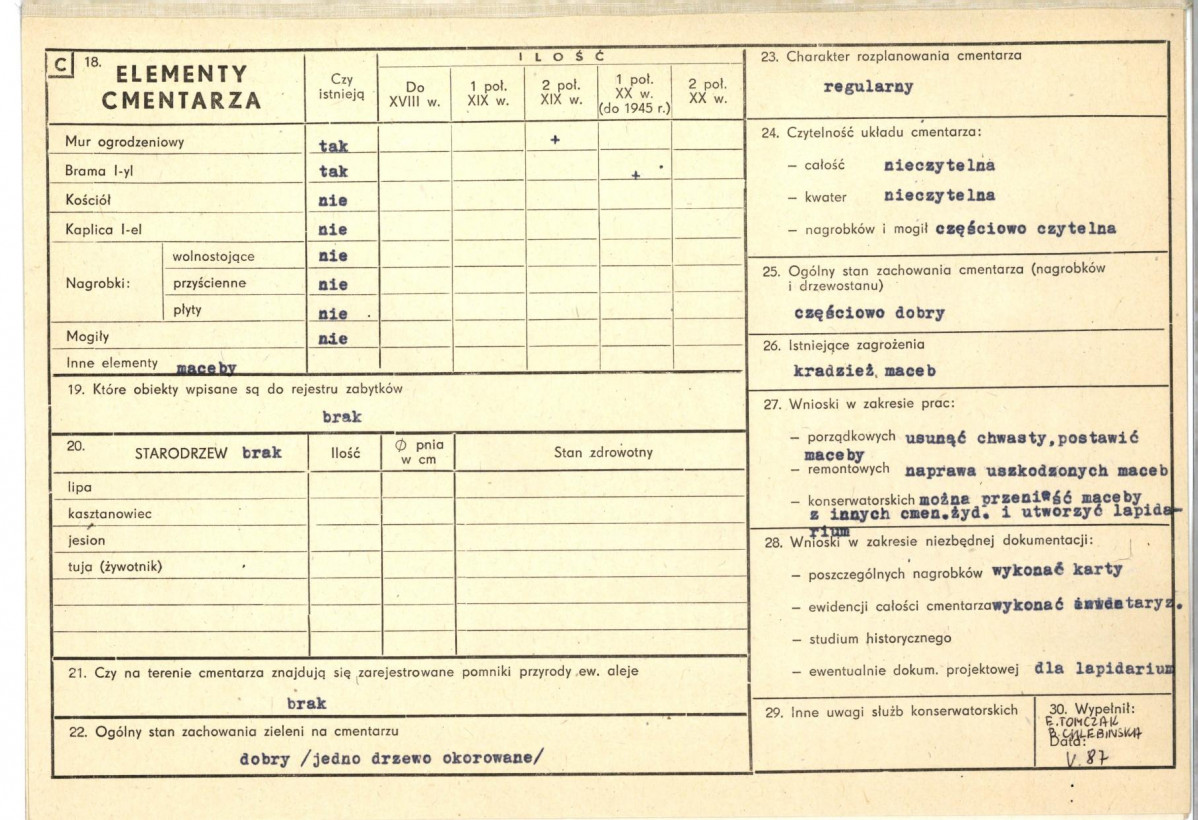 Karta cmentarza, skan nr 2