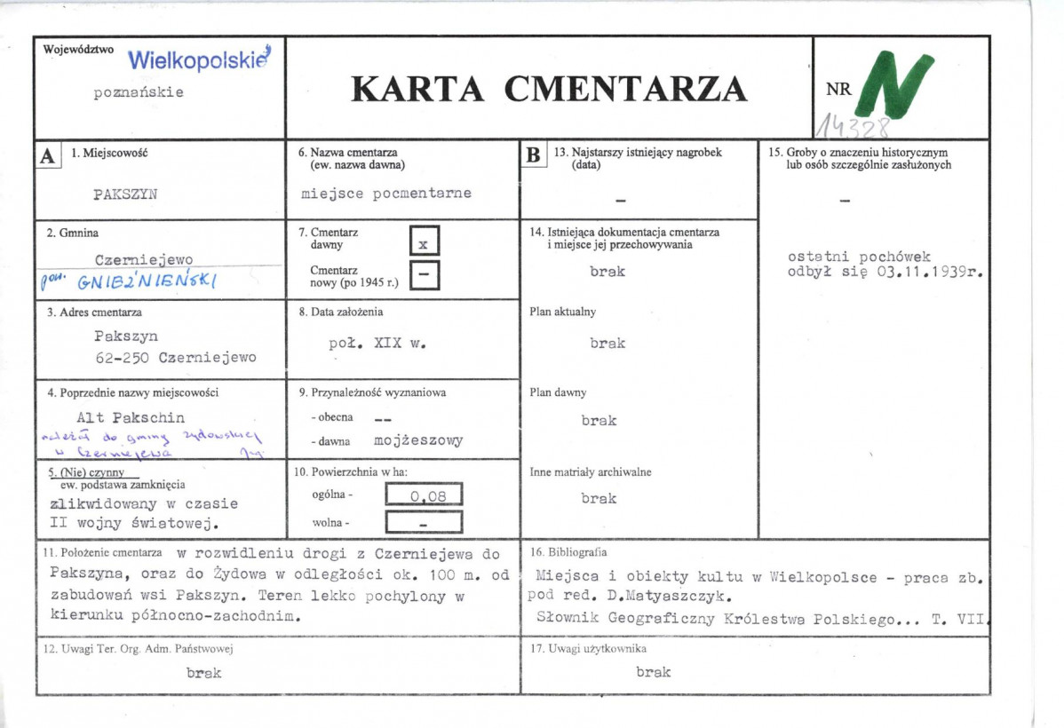 Karta cmentarza, skan nr 1