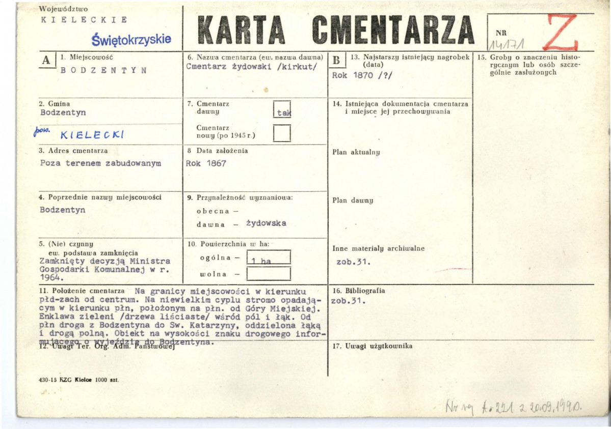 Karta cmentarza, skan nr 1