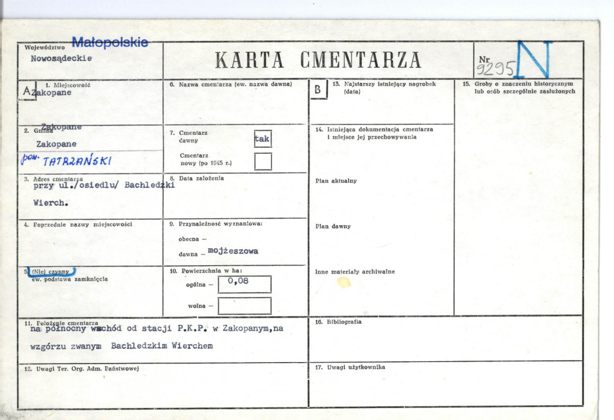 Karta cmentarza, skan nr 1