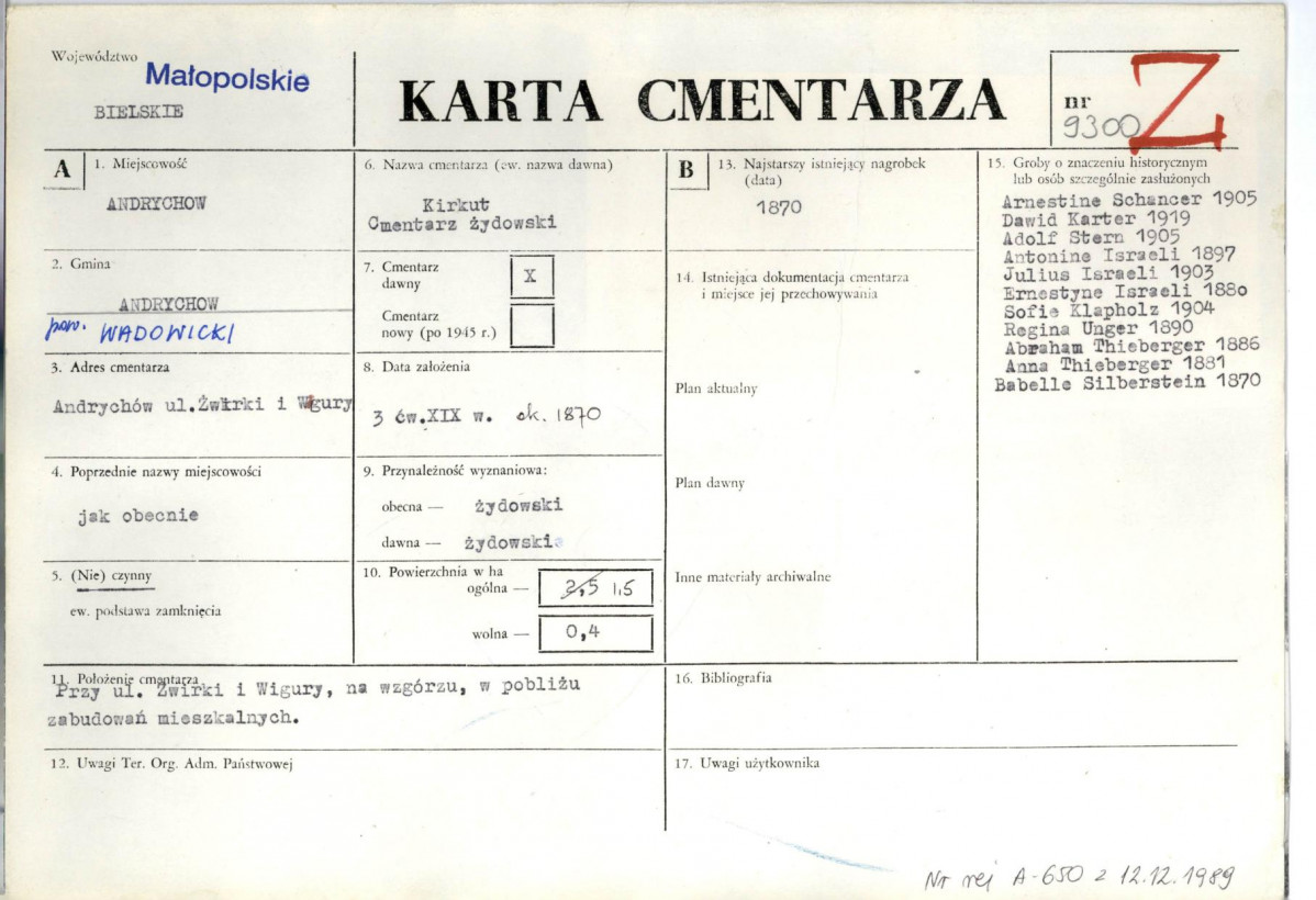 Karta cmentarza, skan nr 1