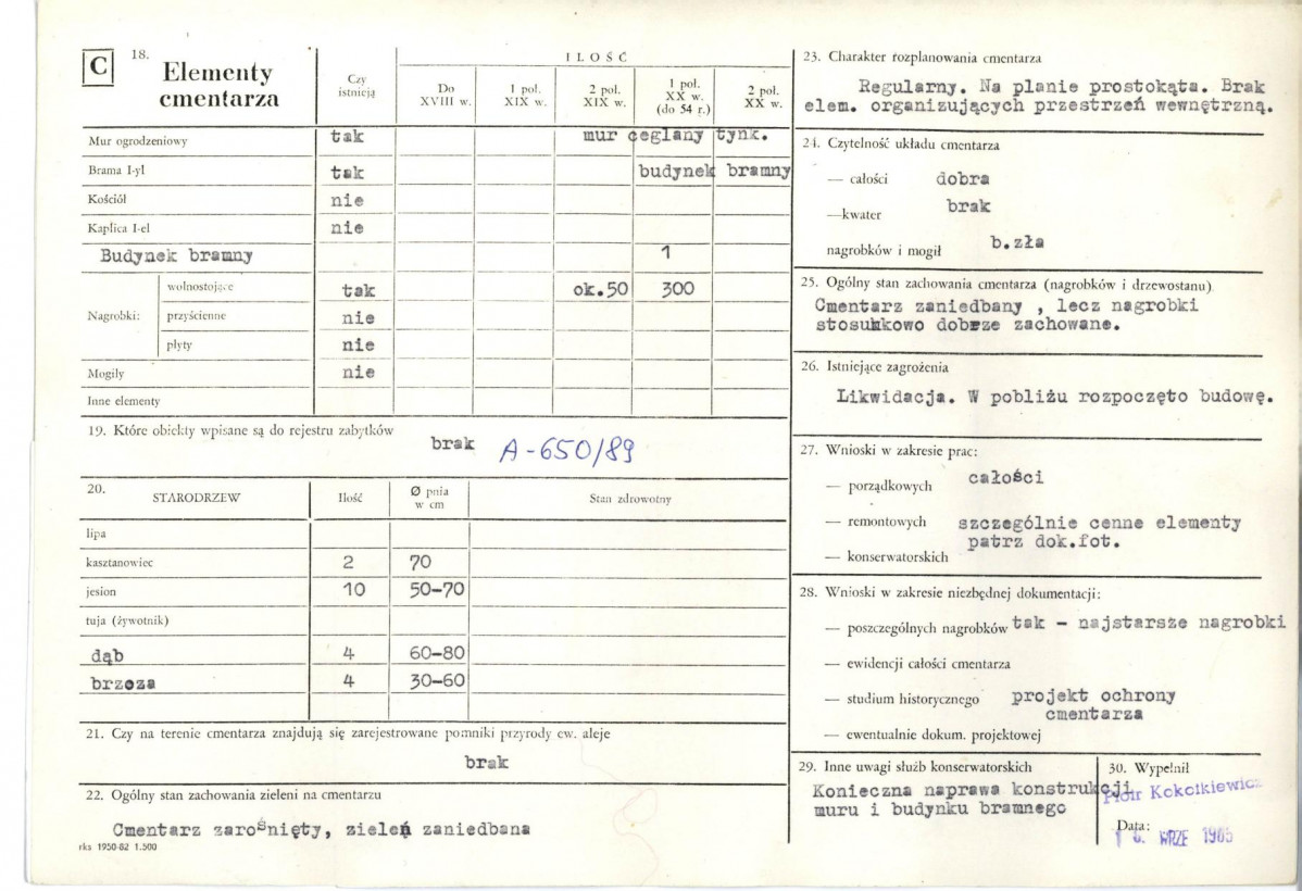 Karta cmentarza, skan nr 2