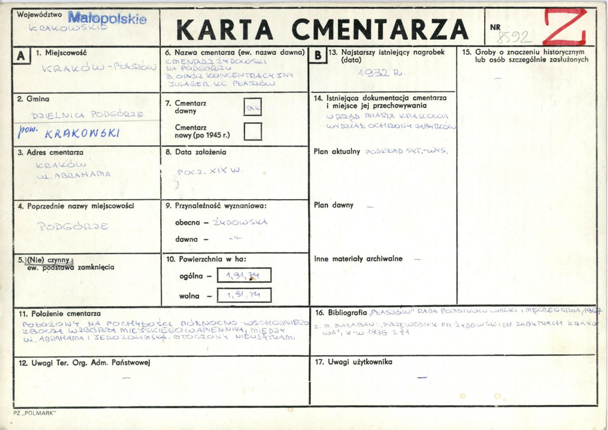 Karta cmentarza, skan nr 1