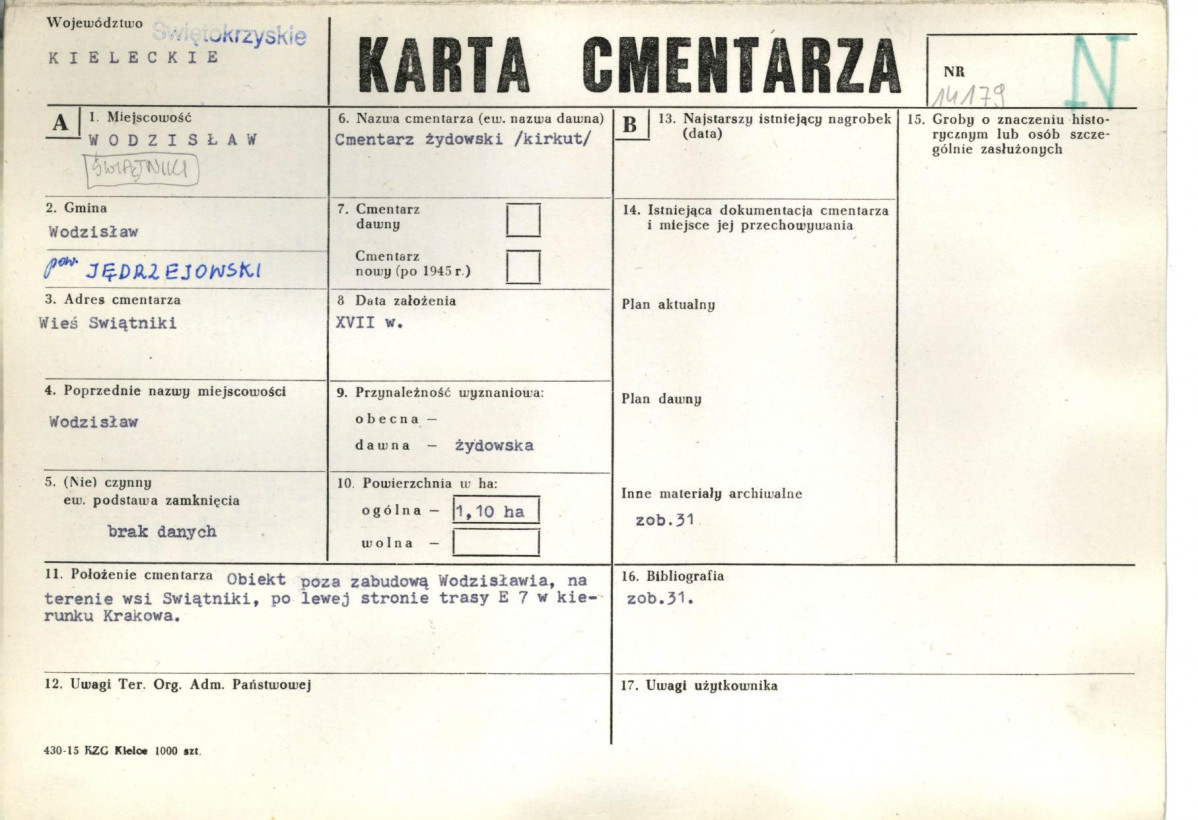 Karta cmentarza, skan nr 1