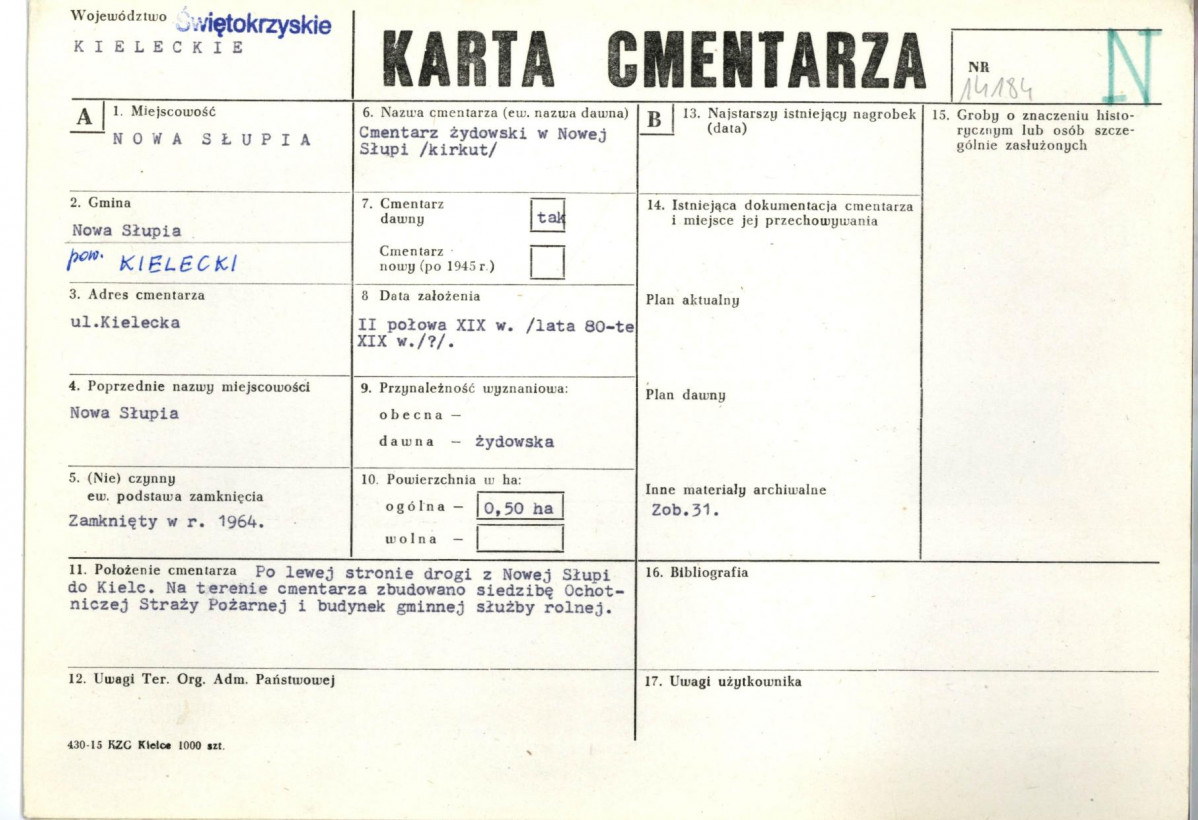 Karta cmentarza, skan nr 1