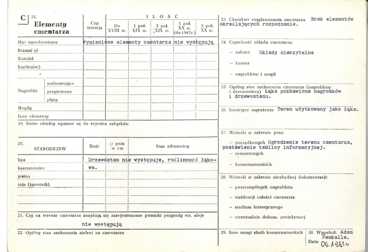 Karta cmentarza, skan nr 2