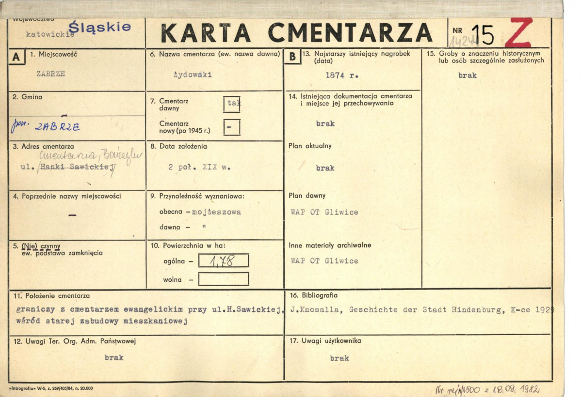 Karta cmentarza, skan nr 1