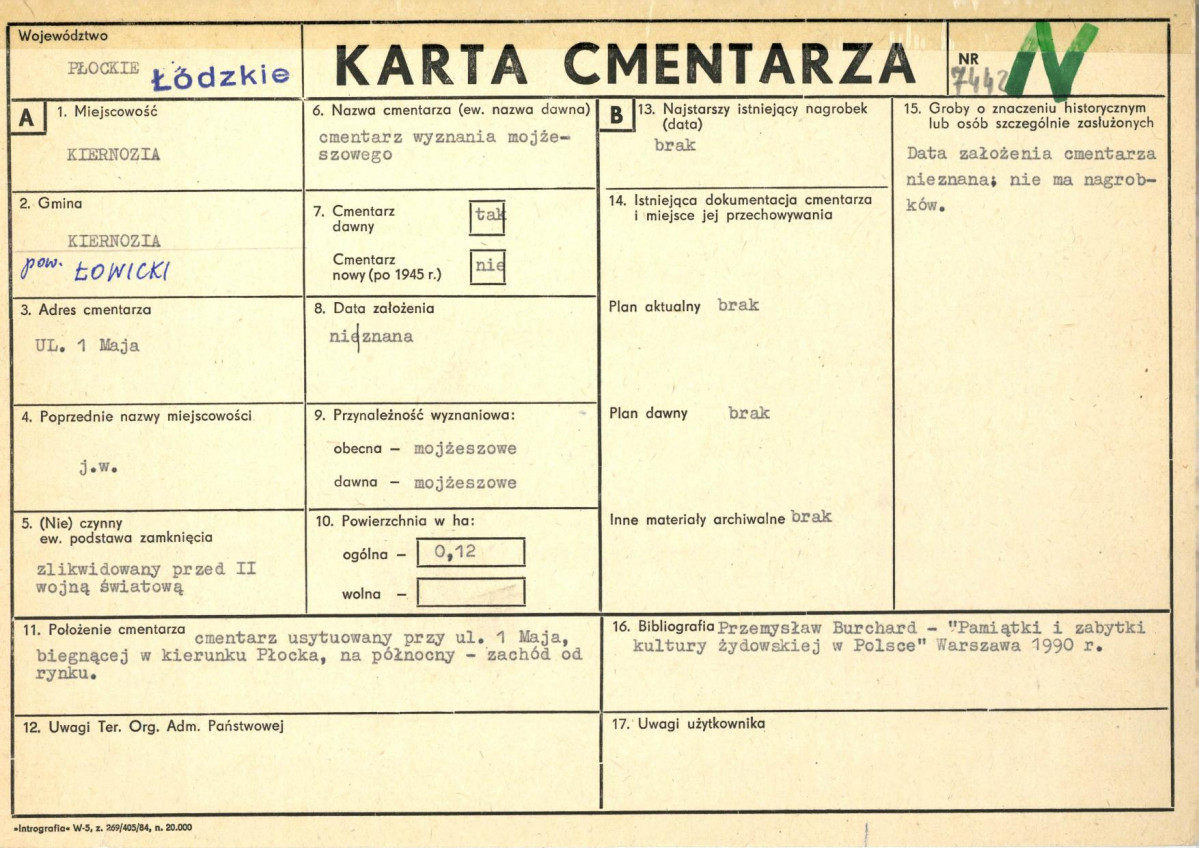 Karta cmentarza, skan nr 1