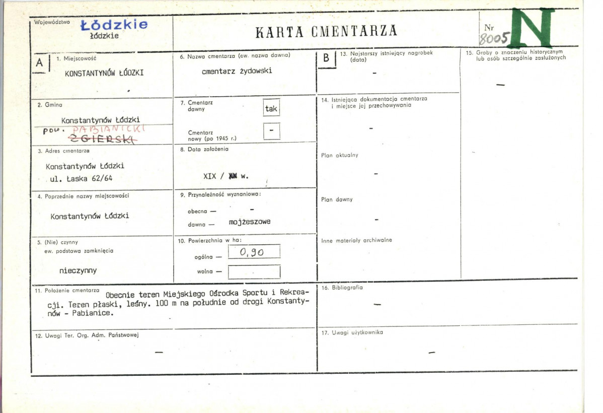 Karta cmentarza, skan nr 1