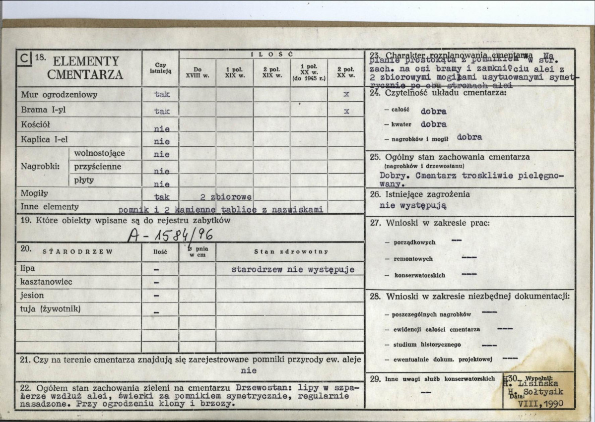 KC - Karta cmentarza, skan nr 2