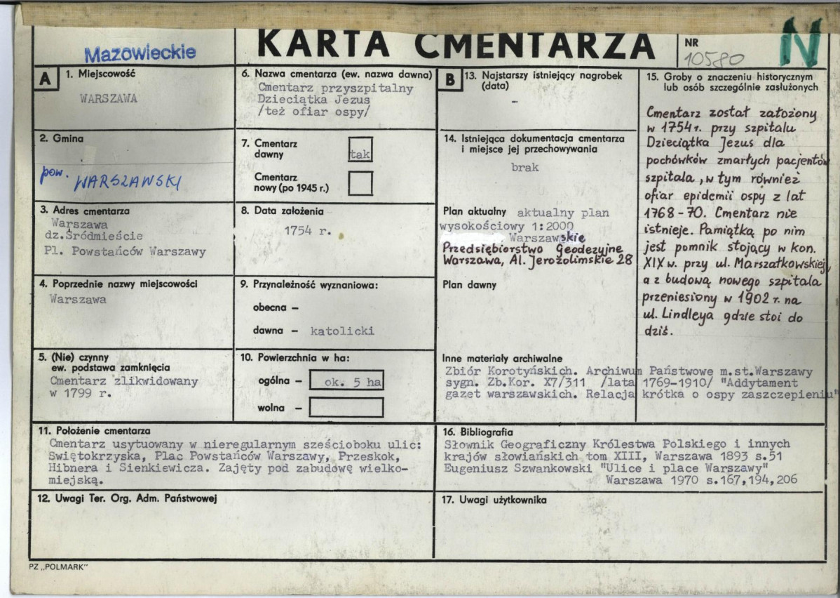 Karta cmentarza, skan nr 1
