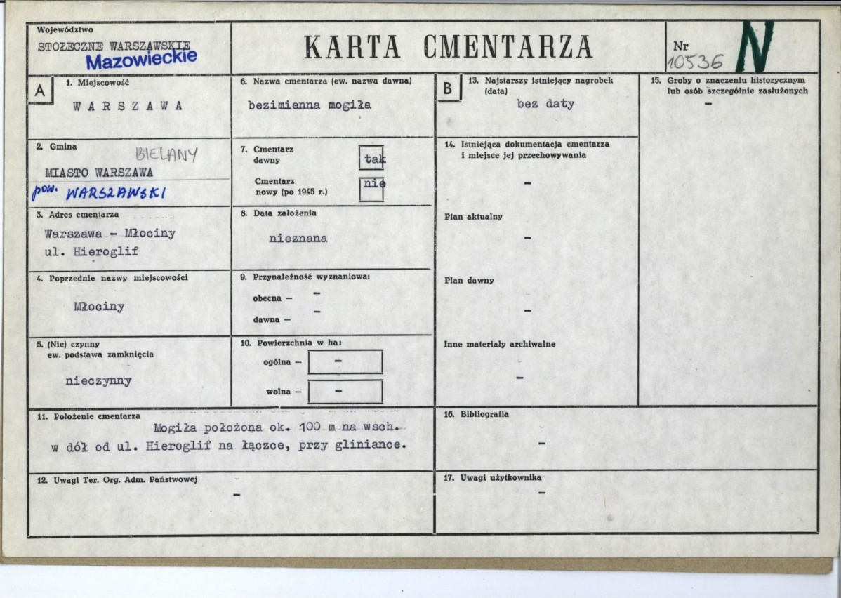 Karta cmentarza, skan nr 1