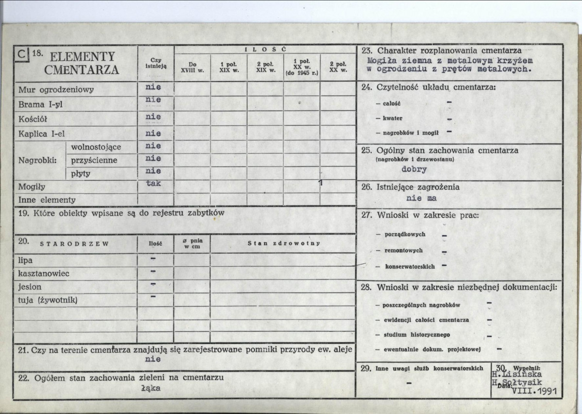 Karta cmentarza, skan nr 2