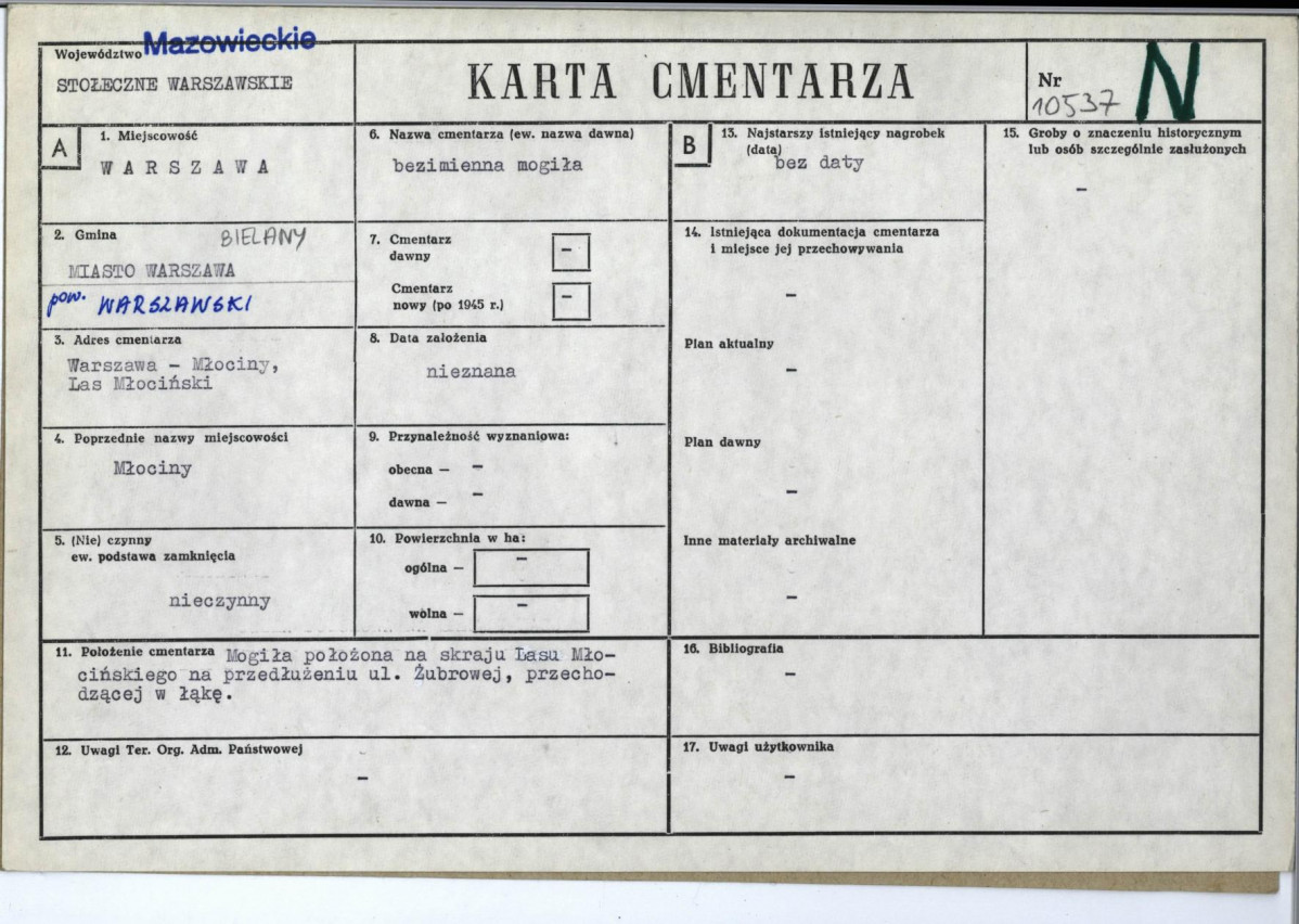 Karta cmentarza, skan nr 1