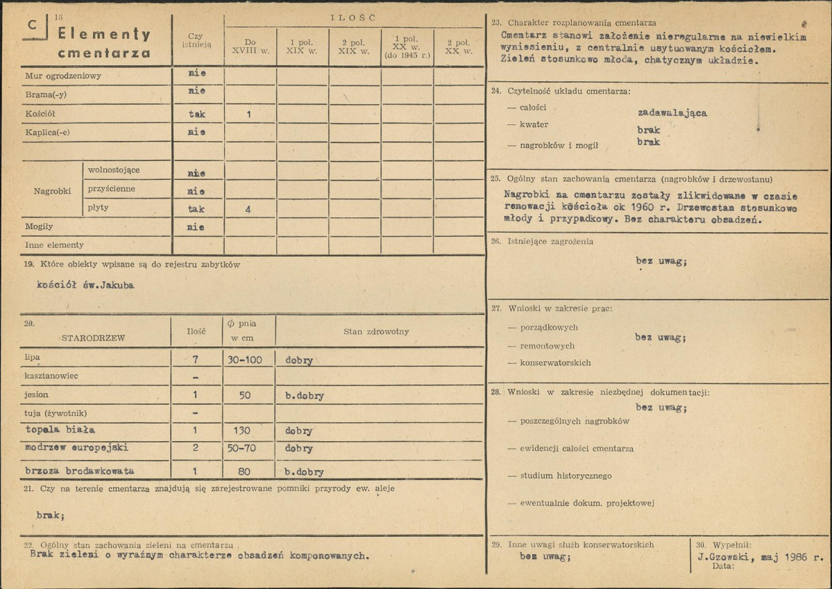 Karta cmentarza, skan nr 2