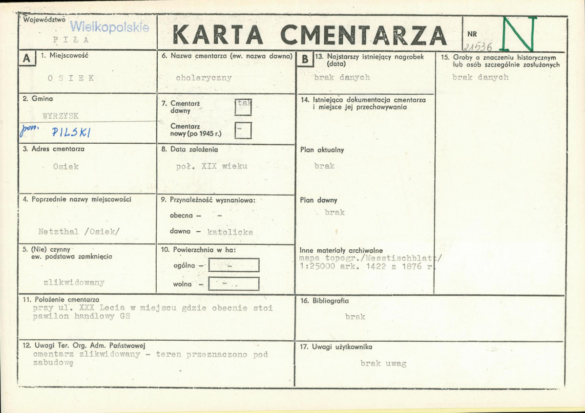 Karta cmentarza, skan nr 1