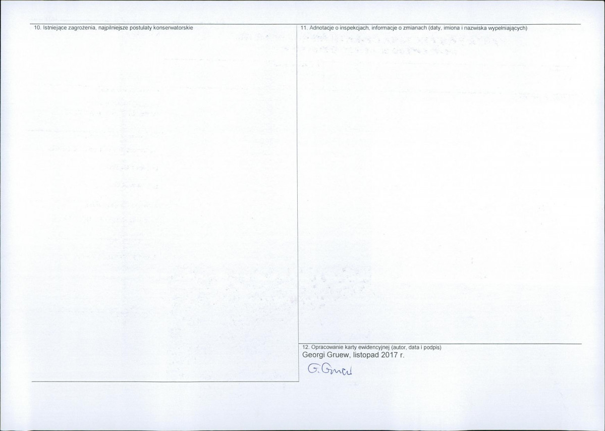 Karta obiektu niewpisanego do rejestru, skan nr 2
