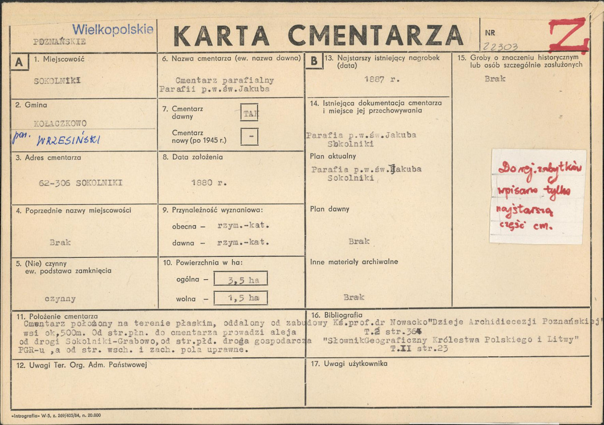 Karta cmentarza, skan nr 1