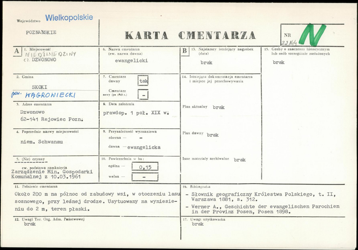 KC - Karta cmentarza, skan nr 1
