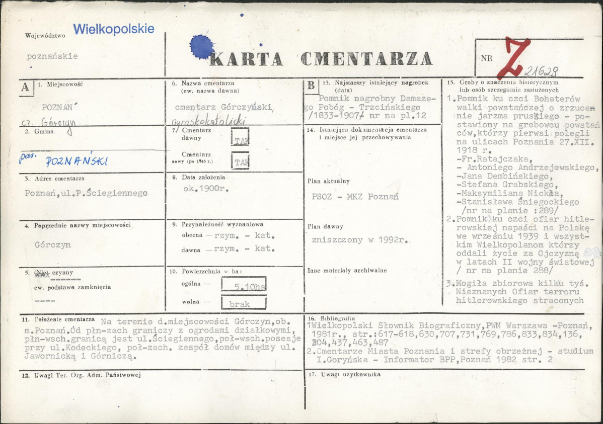 Karta cmentarza, skan nr 1