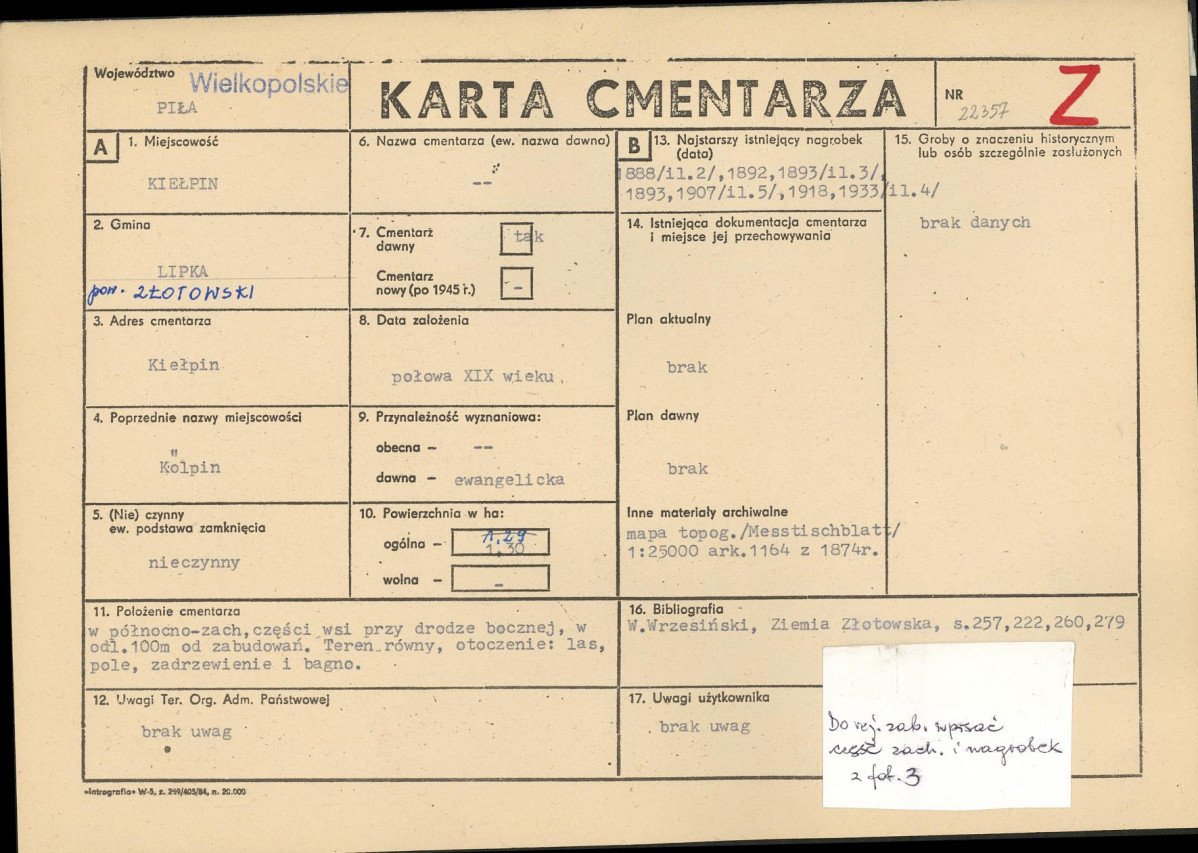 Karta cmentarza, skan nr 1