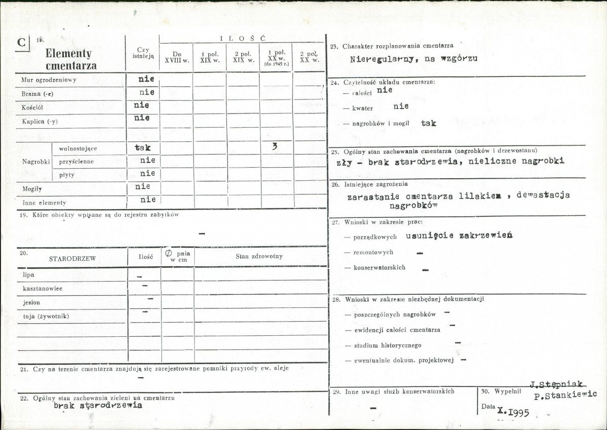 KC - Karta cmentarza, skan nr 2