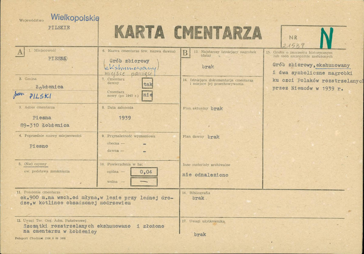 Karta cmentarza, skan nr 1