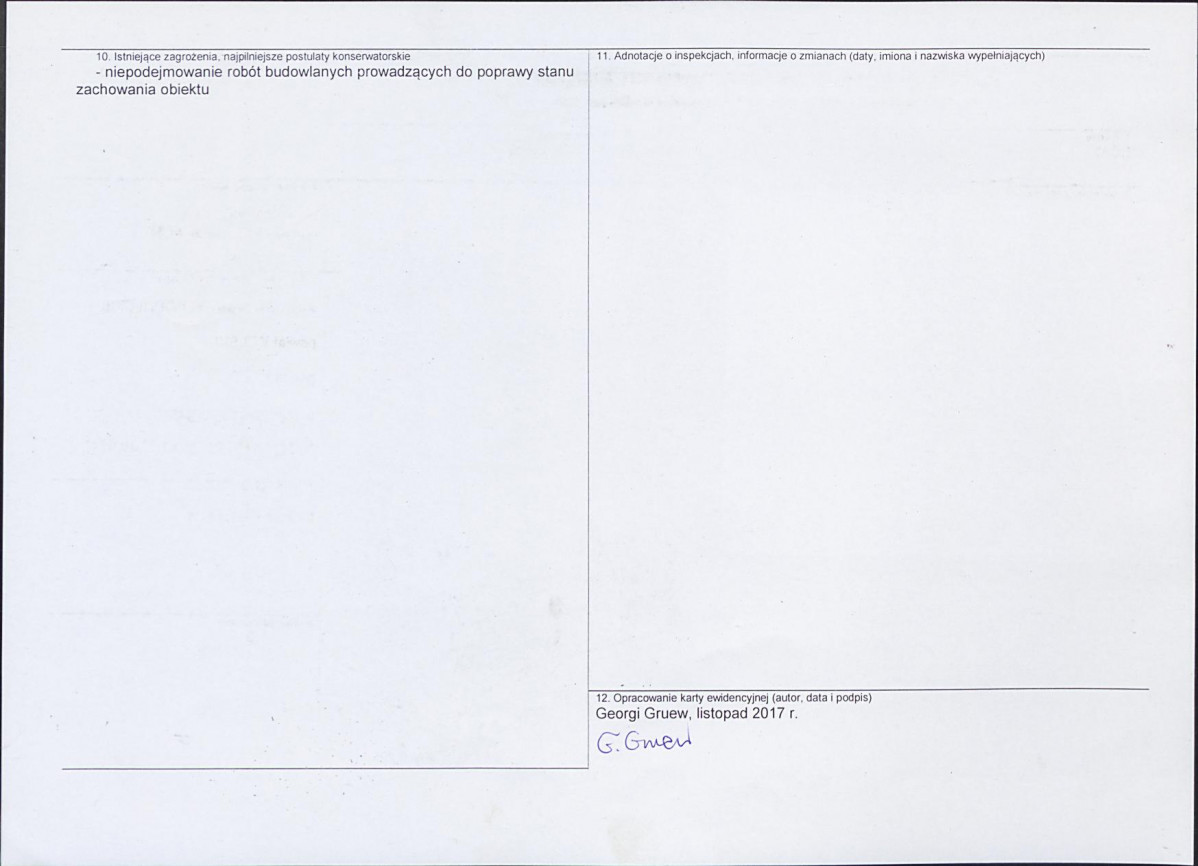Karta obiektu niewpisanego do rejestru, skan nr 2