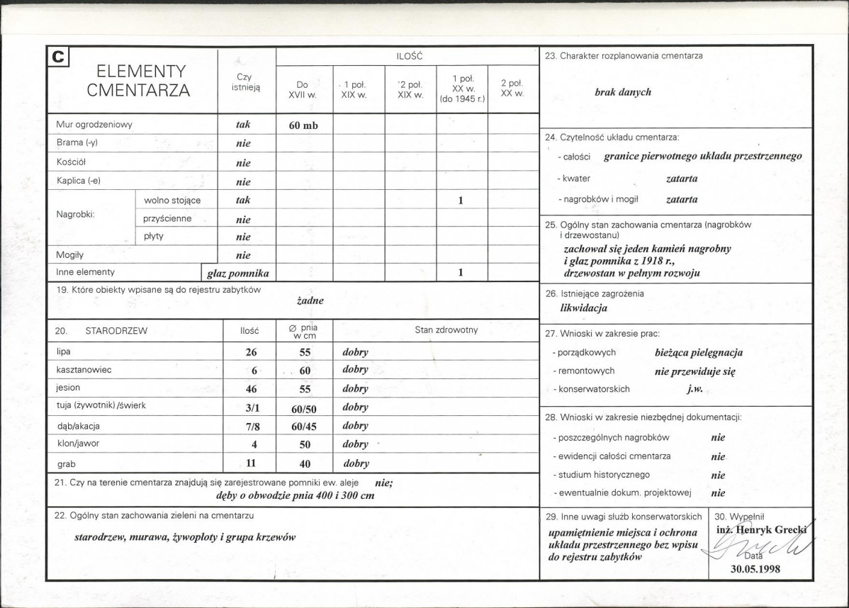 Karta cmentarza, skan nr 2