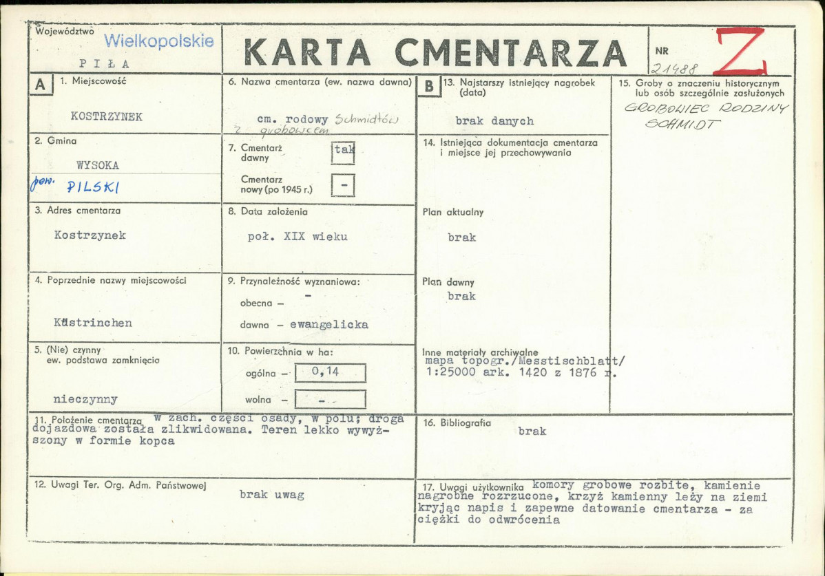 Karta cmentarza, skan nr 1