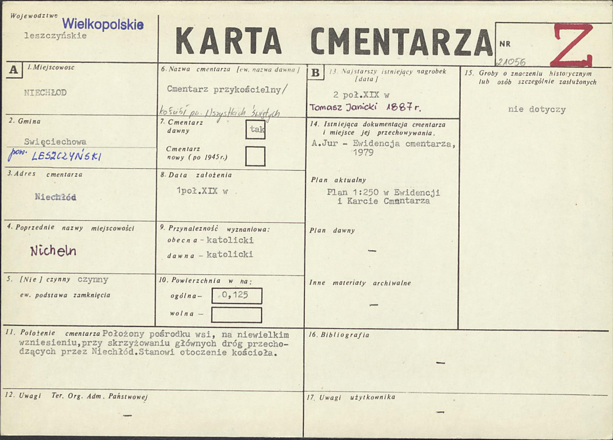 Karta cmentarza, skan nr 1