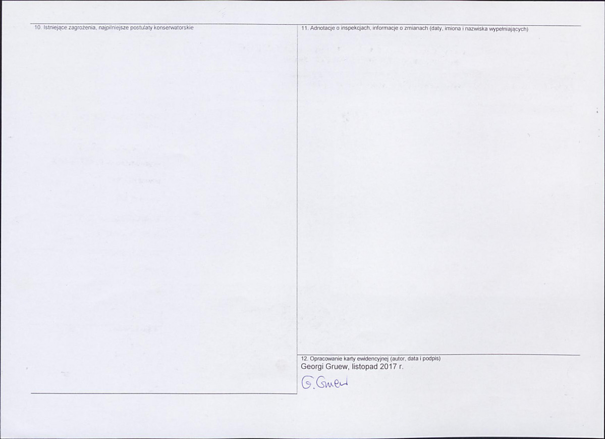 Karta obiektu niewpisanego do rejestru, skan nr 2