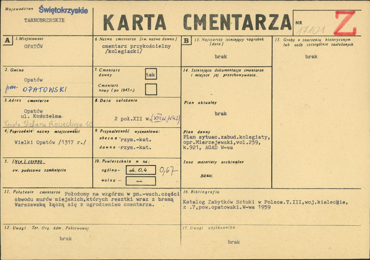 Karta cmentarza, skan nr 1