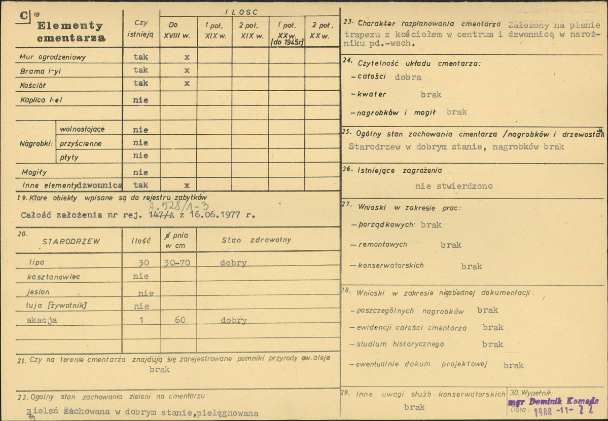 Karta cmentarza, skan nr 2