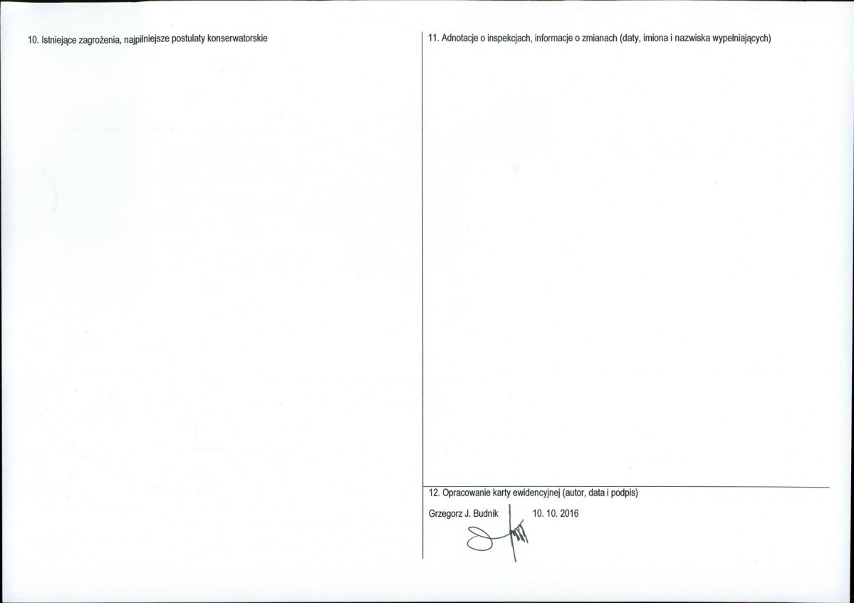 Karta obiektu niewpisanego do rejestru, skan nr 2
