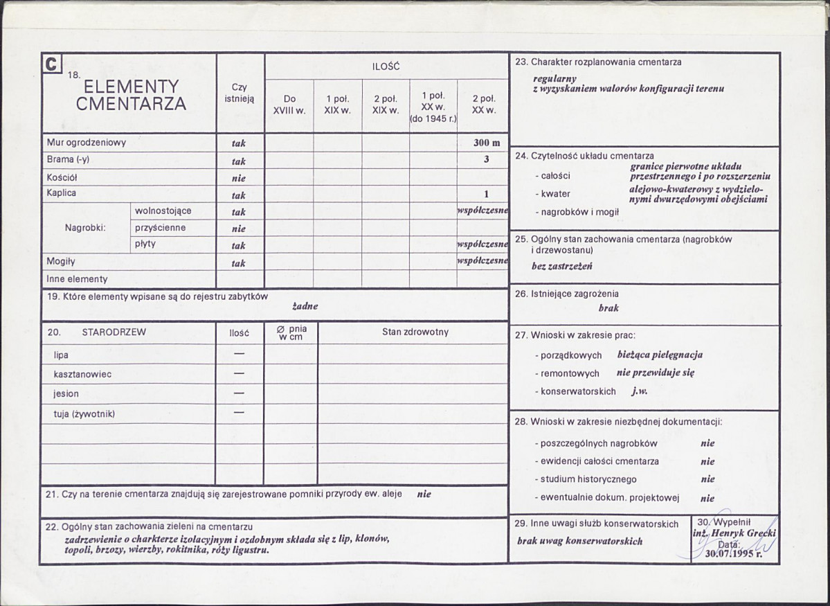 KC - Karta cmentarza, skan nr 2