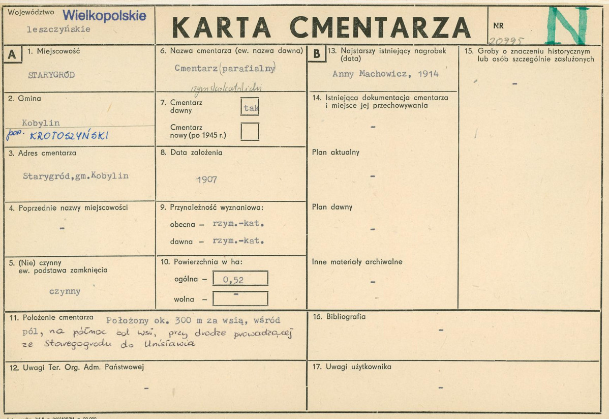 Karta cmentarza, skan nr 1