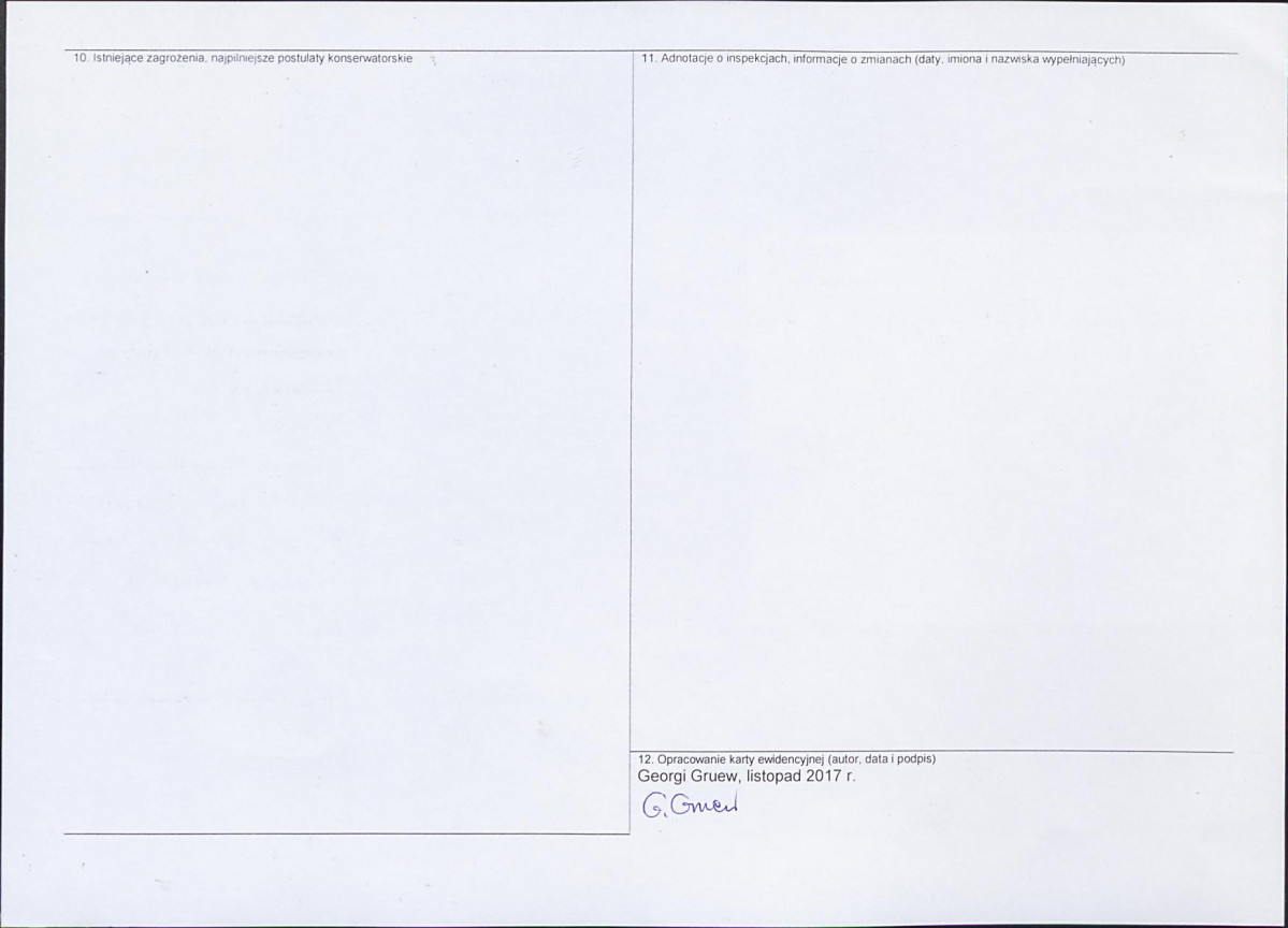 Karta obiektu niewpisanego do rejestru, skan nr 2
