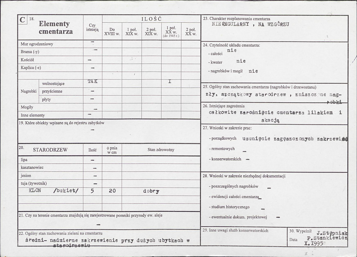 KC - Karta cmentarza, skan nr 2