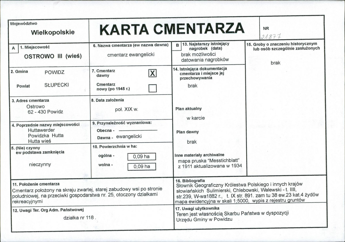 KC - Karta cmentarza, skan nr 1