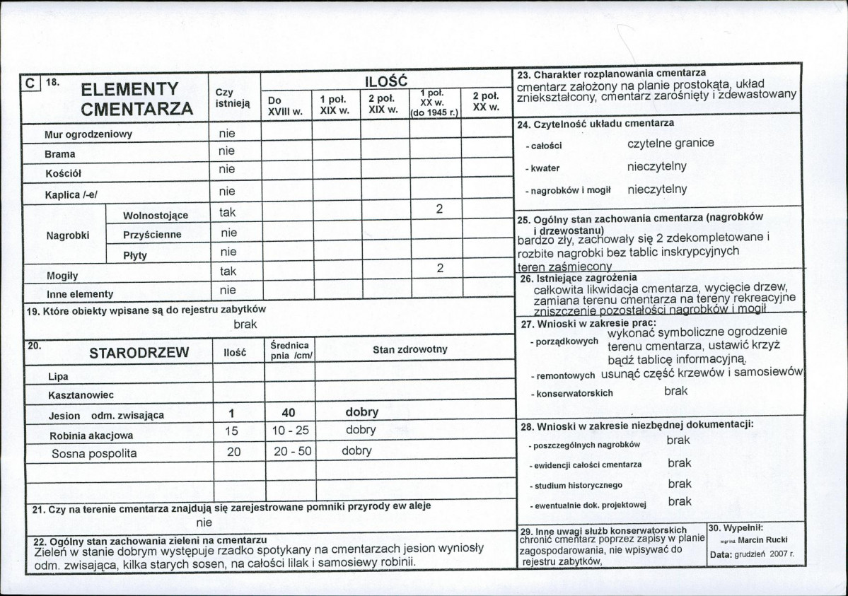 KC - Karta cmentarza, skan nr 2