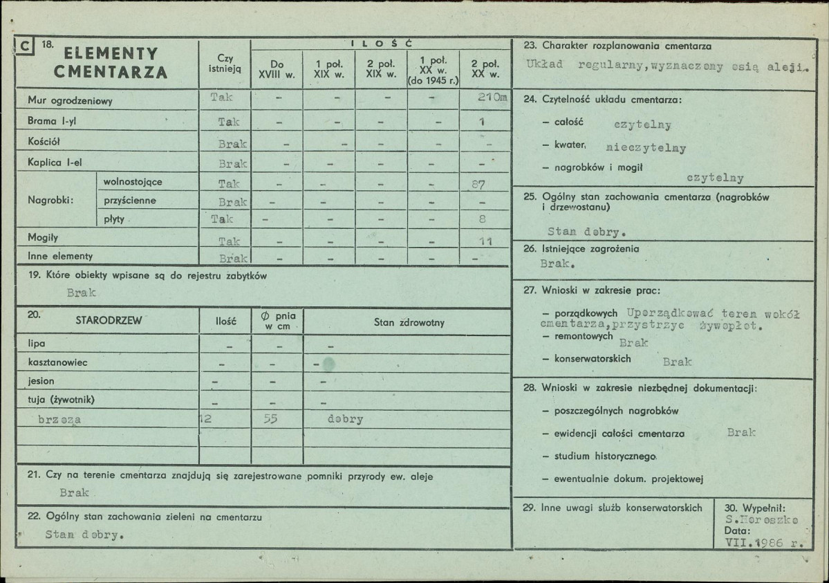 Karta cmentarza, skan nr 2