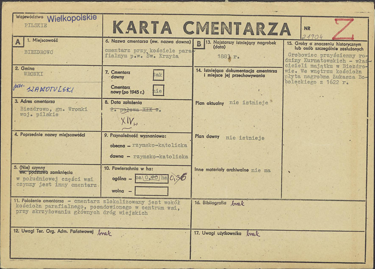 Karta cmentarza, skan nr 1