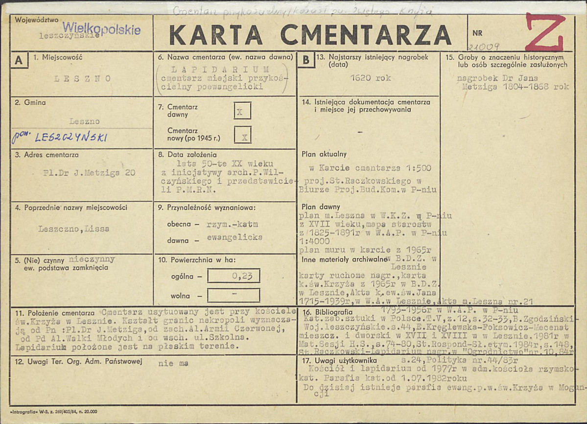 Karta cmentarza, skan nr 1