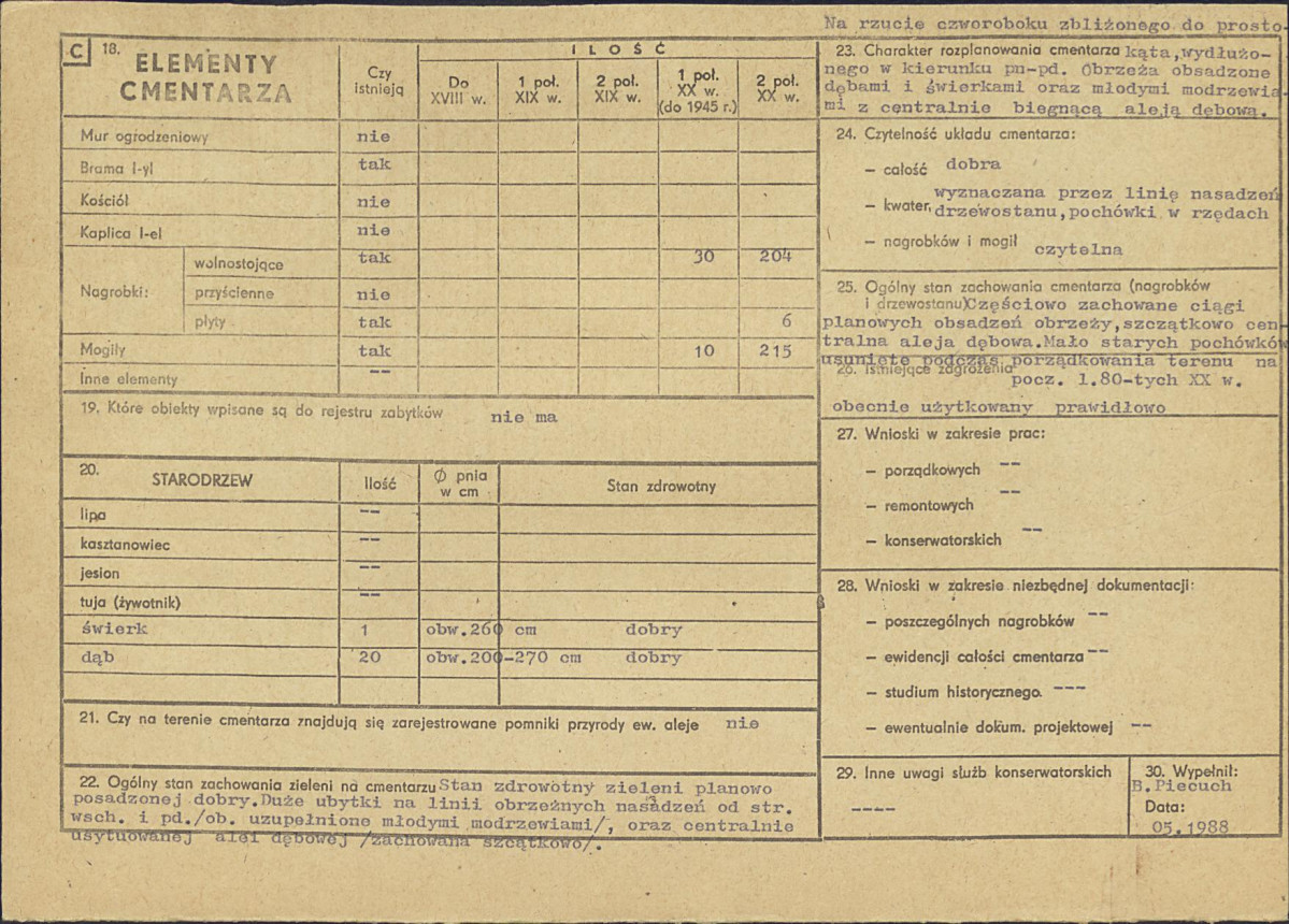 Karta cmentarza, skan nr 2