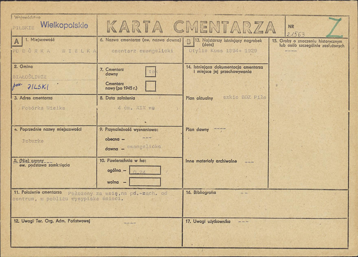 Karta cmentarza, skan nr 1