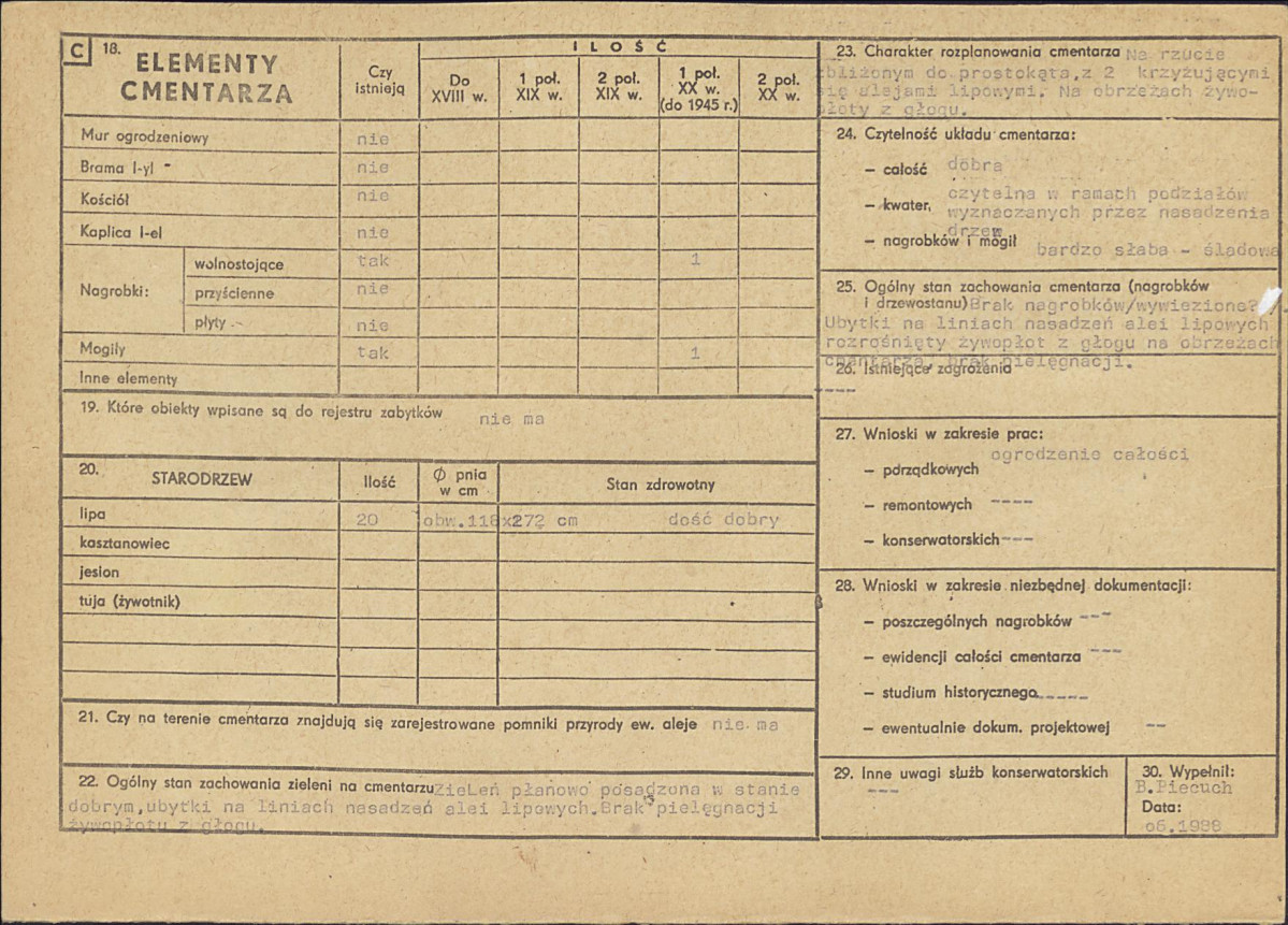 Karta cmentarza, skan nr 2